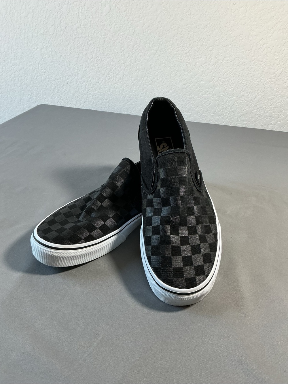 Vans Classic Slip On Checkerboard Black Sneakers 9